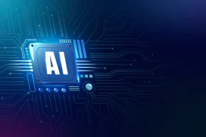 AI technology microchip background