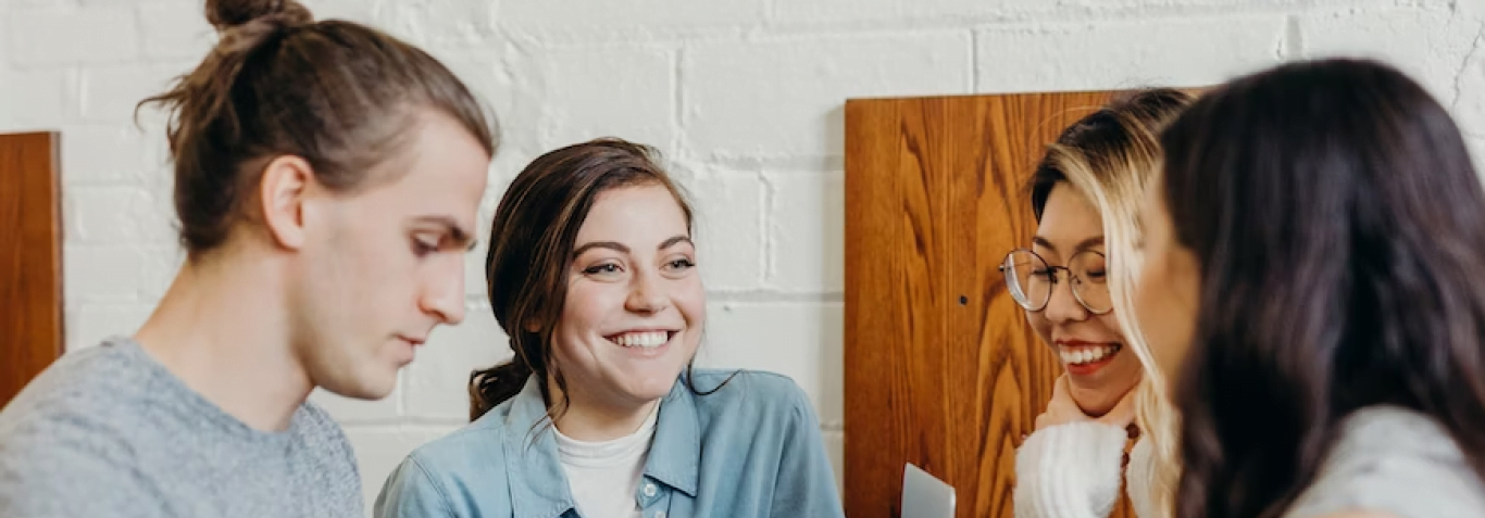 some people discussing in a group